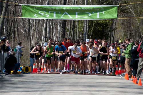 Dominick Meyer and Annie Weasler Win Door County Half Marathon